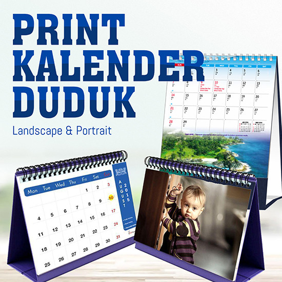 Print Kalender Meja A5 - isi 12 Lbr + Laminasi