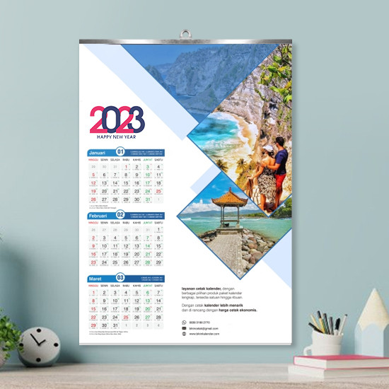 Print Kalender Dinding 3 Bln/Lbr AP120-AP150 + Klep