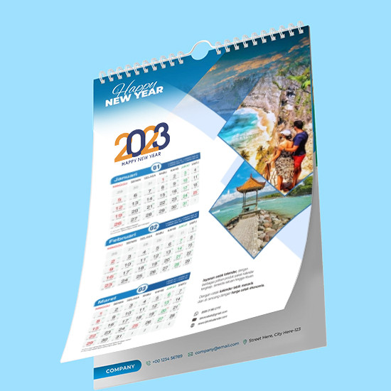 Print Kalender Dinding 3 Bln/Lbr AP260-AP310 + Spiral