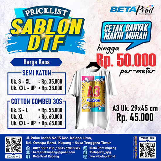 Sablon DTF A3 Uk. 45x29cm