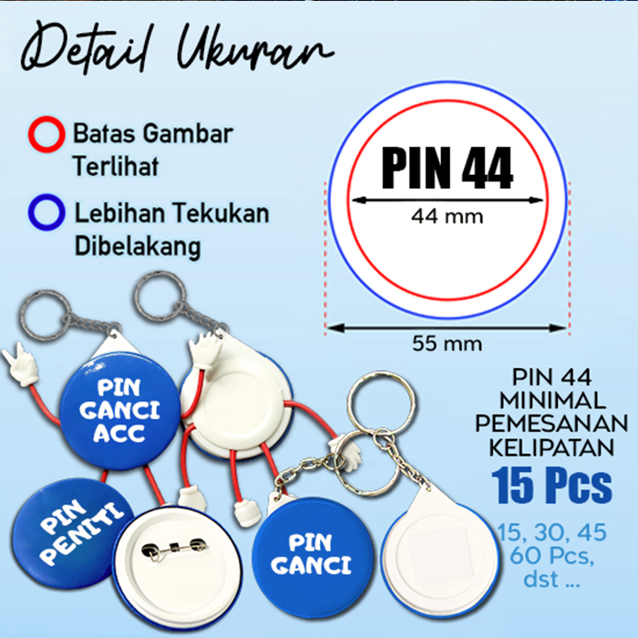 PIN Peniti/Ganci 44 mm