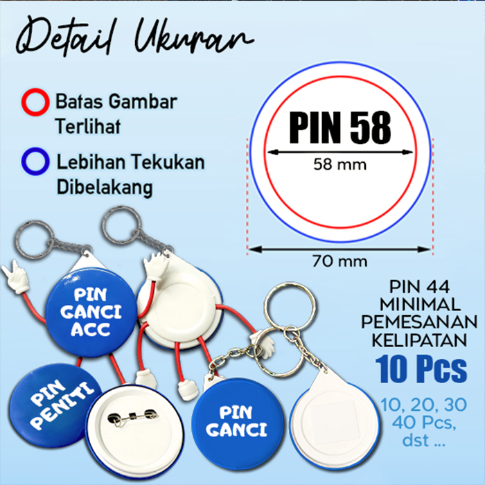 PIN Peniti/Ganci 58 mm